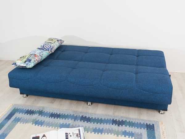 Компактный диван с кроватью AURORA синего цвета