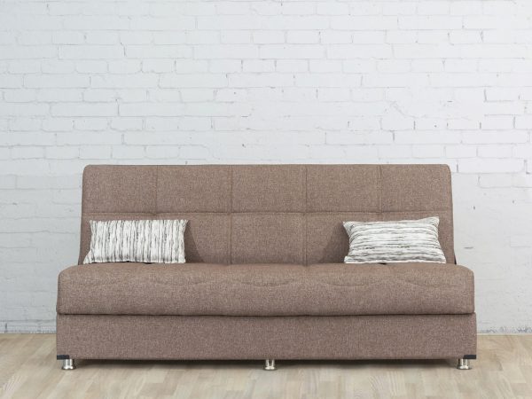 Компактный диван-кровать c ящиком для белья модель AURORA коричневого цвета