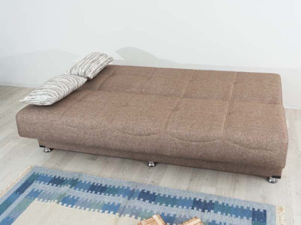 Компактный диван-кровать c ящиком для белья модель AURORA коричневого цвета
