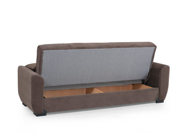 ספה תלת מושבית עם ארגז מצעים דגם STELLA בצבע חום