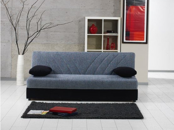 Раскладной диван с ящиком для белья модель FIRAT серый