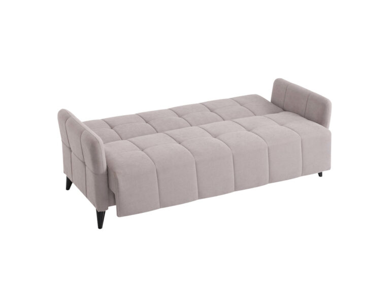 Трехместный диван-кровать с ящиком для белья TRIANA светло-серого цвета