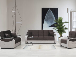 Комплект мягкой мебели 3+2+1 GAMMA коричневого цвета
