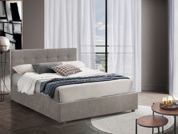 מיטה זוגית בצבע אפור דגם KARL