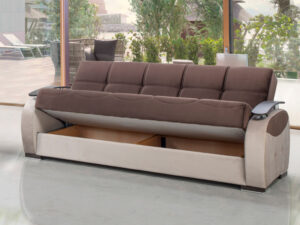 Диван-кровать для гостиной модель GAMMA коричневый