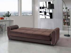 Элегантный диван с кроватью модель PARIS коричневого цвета