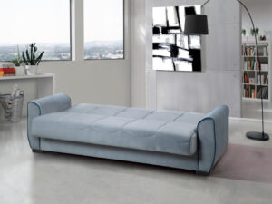 Элегантный диван-книжка для салона модель PARIS серого цвета