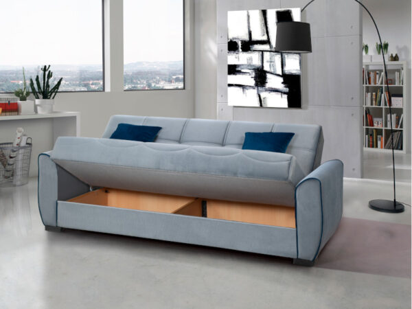 Элегантный диван-книжка для салона модель PARIS серого цвета