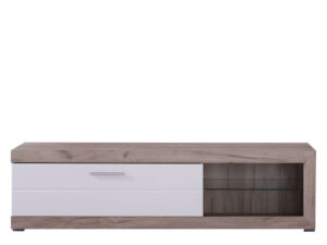 שידה טלוויזיה 160 ס"מ דגם RIGA בשילוב צבע עץ ולבן