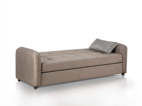 ספה בצבע אפור נפתחת למיטה זוגית ענקית דגם VIVA III
