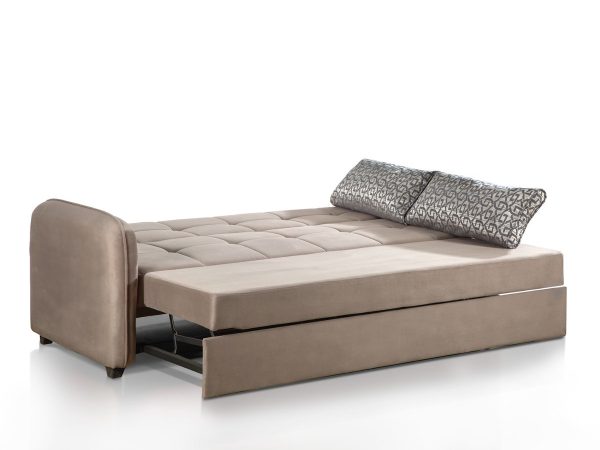 ספה בצבע אפור נפתחת למיטה זוגית ענקית דגם VIVA III