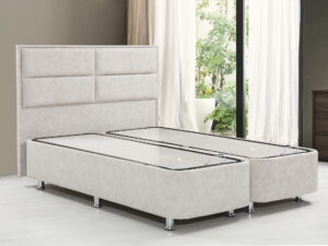 Двуспальная кровать 140/190 см модель ANGEL бежевого цвета
