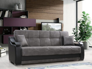 Раскладной диван-тройка модель ZAMBAK серого цвета