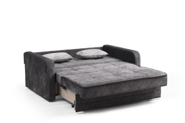 ספה דו מושבית נפתחת עם מנגנון "אקורדיון" דגם LUCY בצבע אפור כהה