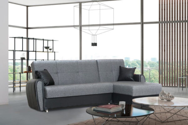 Угловой раскладной диван модель VERONA темно-серый
