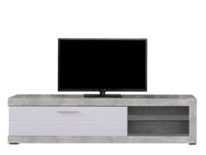 שידת טלוויזיה 180 ס”מ דגם RIGA בשילוב צבע אפור ולבן