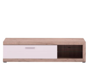 שידת טלוויזיה 180 ס"מ דגם RIGA בשילוב צבע עץ ולבן