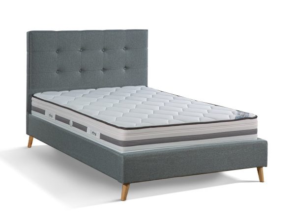 מיטה וחצי מרופדת 120x190 דגם MARK בצבע אפור + מזרון