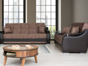 Набор мягкой мебели для гостиной 3+2 модель ZAMBAK коричневый