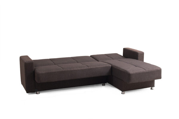 Маленький угловой диван-кровать AGATA коричневый