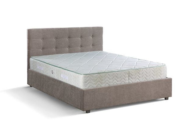 מיטה זוגית אפורה דגם KARL בגודל 160/200 עם ארגז מצעים ומזרון