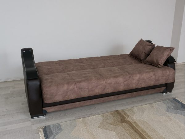 ספה נפתחת בצבע חום דגם ZAMBAK