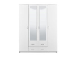 ארון בגדים 4 דלתות דגם HANA-4 בצבע לבן