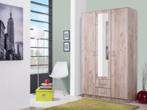 ארון בגדים 3 דלתות דגם HANA-1 בצבע עץ