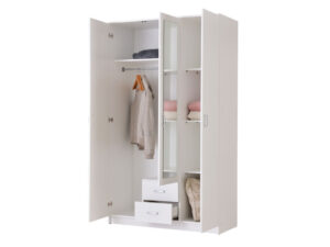 Белый шкаф для одежды с 3-мя дверями модель HANA-2