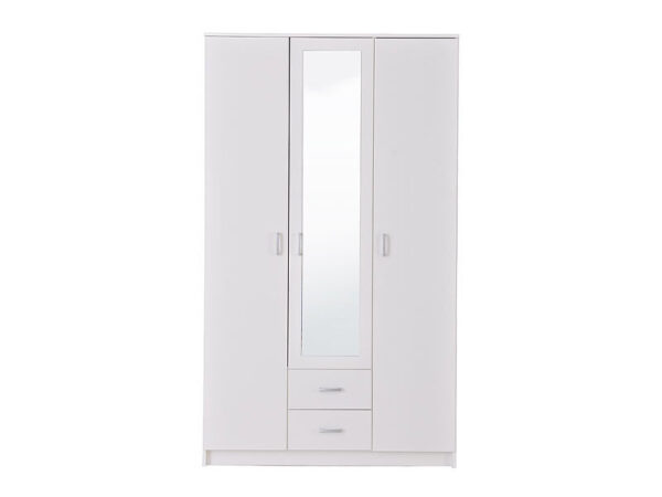 Белый шкаф для одежды с 3-мя дверями модель HANA-2