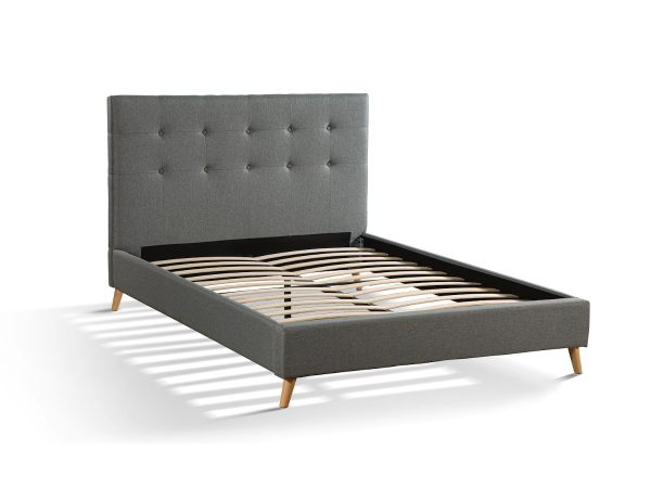Двуспальная кровать 160/200 см модель MARK серого цвета без матраса
