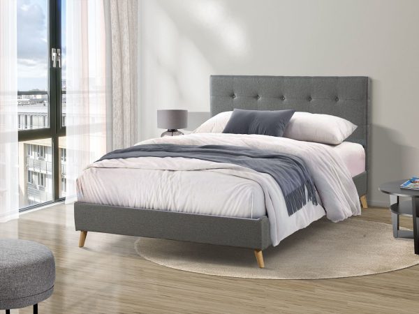 Двуспальная кровать 160/200 см модель MARK серого цвета без матраса