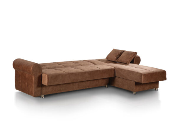 Коричневый угловой диван с кроватью TOGO